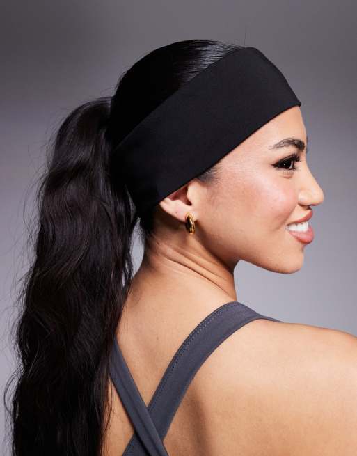 4505 Icon Soft Touch Yoga Wide Headband In Black
