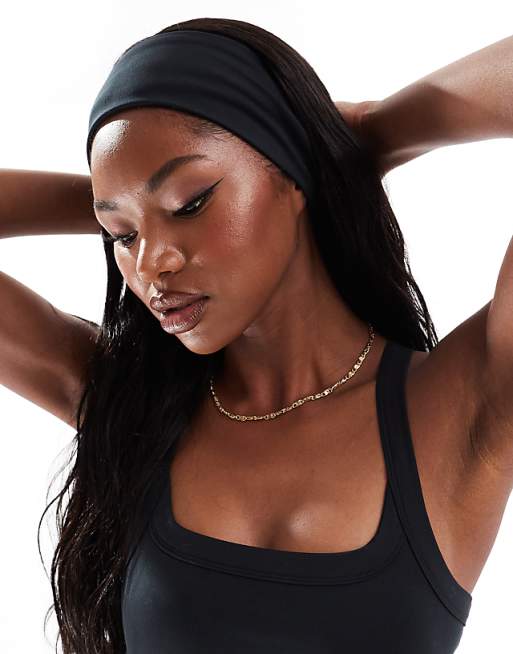 4505 Icon soft touch yoga wide headband in black