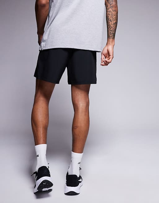 4505 Loose Fit Quick Dry Graphic Training Shorts With Zip Pockets In Black