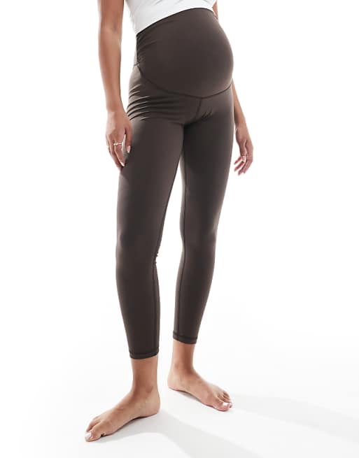 4505 Maternity Icon Soft Touch High Waist Yoga Legging In Chocolate