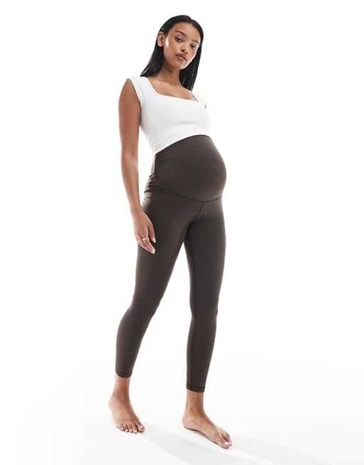 4505 Maternity Icon soft touch high waist yoga legging in chocolate