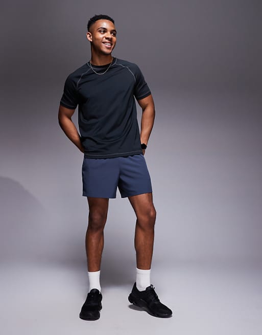 4505 Mesh Training T-shirt With Contrast Seams In Black