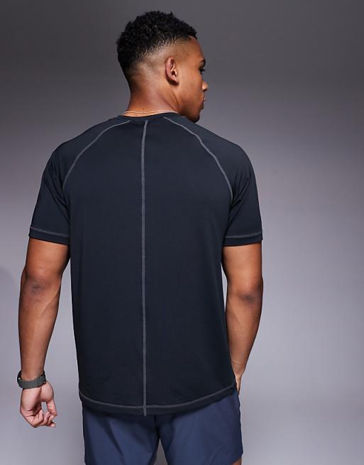 4505 Mesh Training T-shirt With Contrast Seams In Black