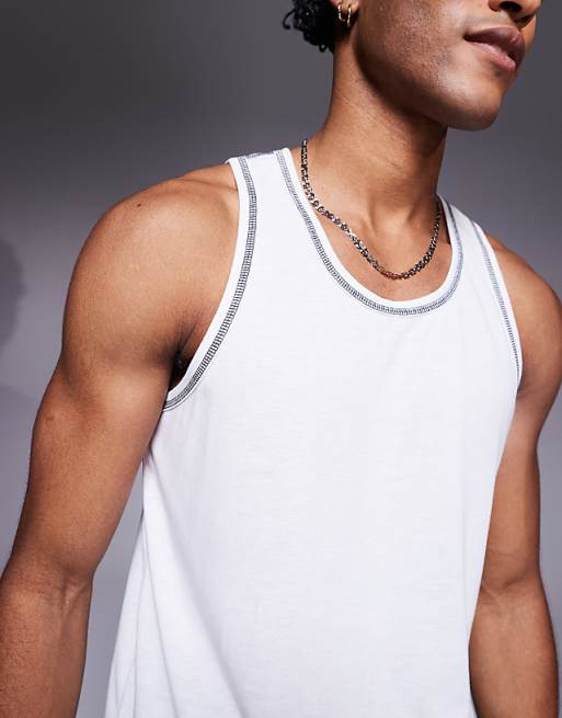 4505 Outdoor Runner Back Graphic Quick Dry Mesh Tank In White