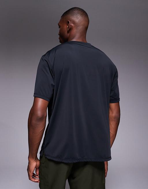 4505 Quick Dry Nylon Performance Mesh Oversized Running T-shirt In Black