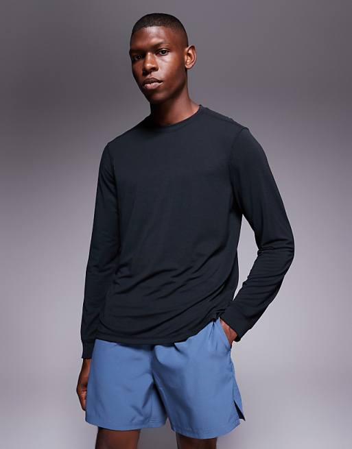 4505 Quick Dry Performance Jersey Long Sleeve Training Top In Black