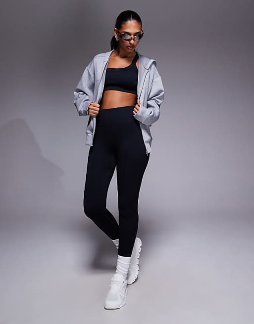 4505 Quick Dry Performance Jersey Zip Up Oversized Hoodie In Grey Marl