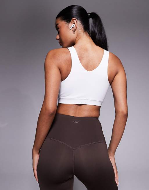 4505 Racer Back Medium Support Sports Bra In White