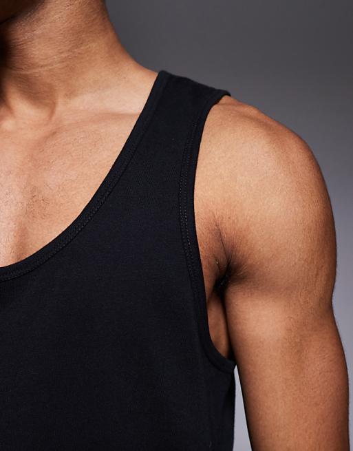4505 Running Cotton Vest With Quick Dry Finish In Black