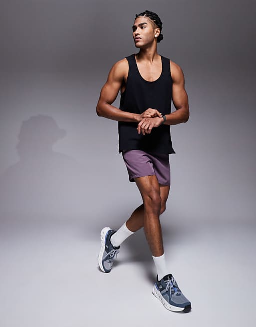 4505 Running Cotton Vest With Quick Dry Finish In Black