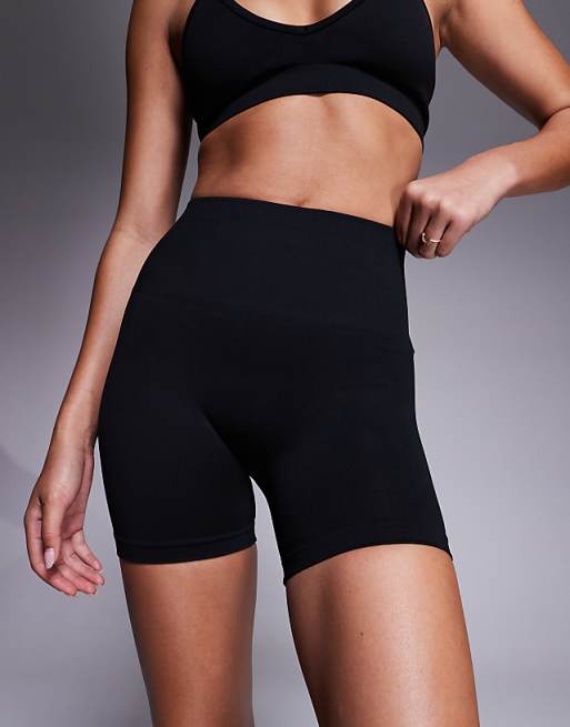 4505 Seamless 5 Inch High Waist Legging Shorts In Black
