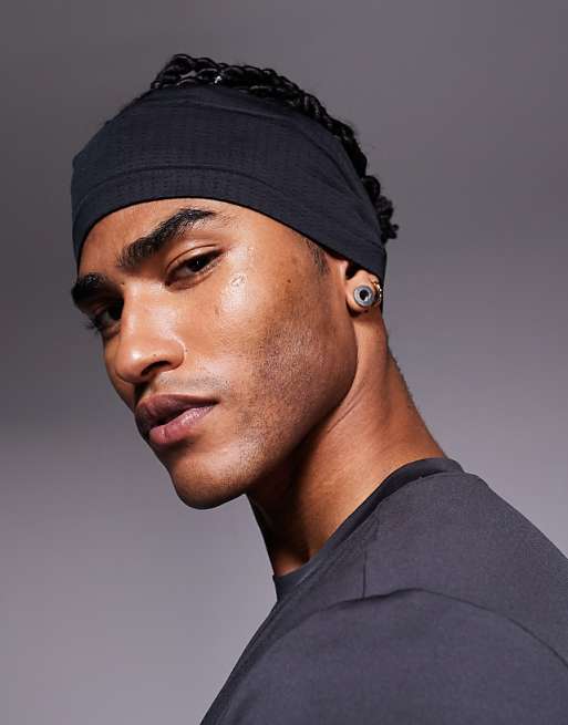 4505 Seamless Mesh Running Headband In Black