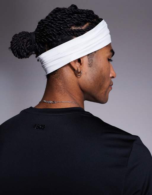 4505 Seamless Mesh Running Headband In White