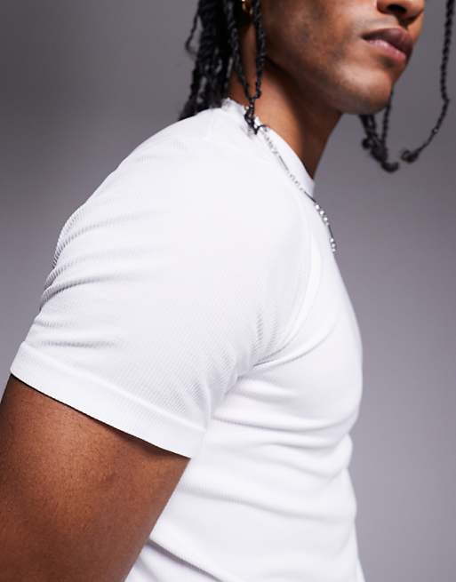 4505 Slim Fit Seamless Ribbed Training T-shirt In White