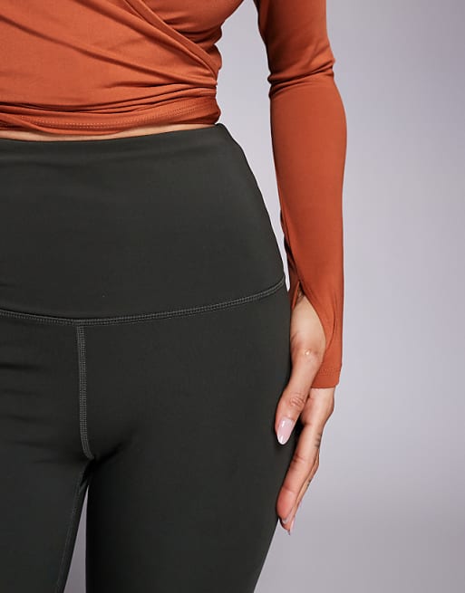 4505 Tall Icon Active Bum Sculpt High Waist Gym Legging With Inner Pocket In Khaki