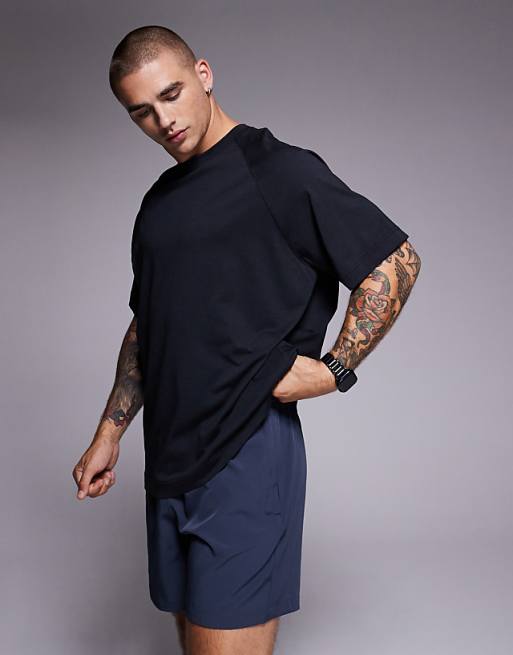 4505 Yoga lightweight quick dry performance oversized t-shirt in black