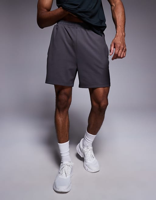 4505 Yoga Soft Touch 5 Inch Training Short With Zip Pockets In Granite Grey