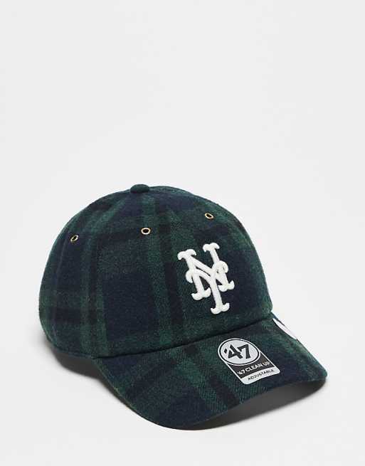 47 Brand New York Mets clean up cap in allover tartan print