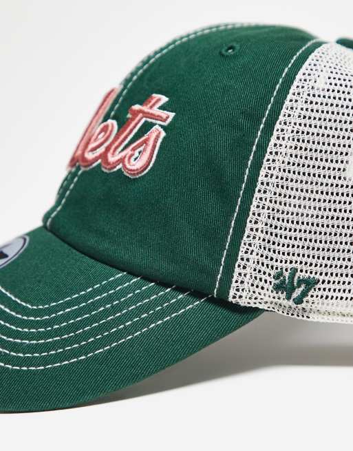 47 Brand New York Mets Script Clean Up Trucker Cap In Green