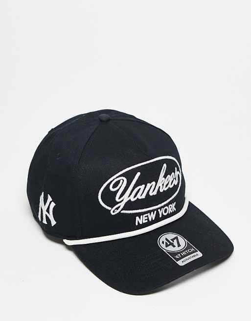 47 Brand NY Yankee bubble script detail hitch cap in black