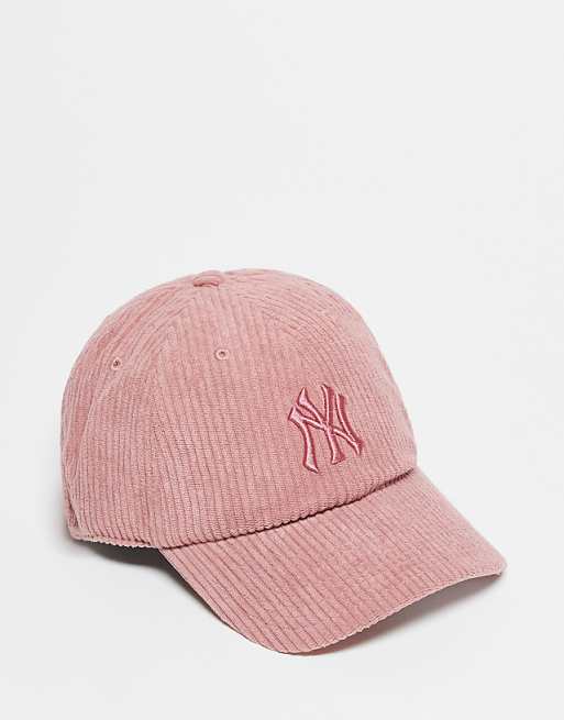 47 Brand NY Yankees courdroy clean up cap in pink