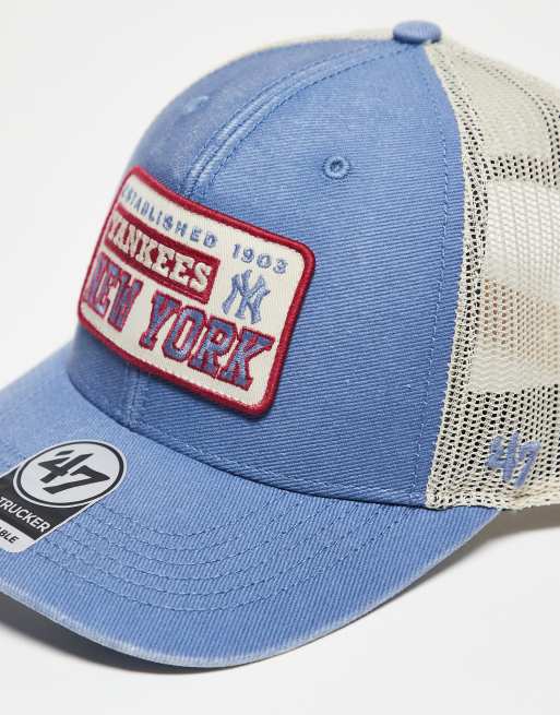 47 Brand NY Yankees Patch Detail Trucker Cap In Blue