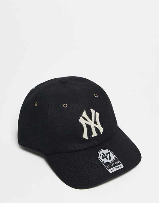 47 Brand NY Yankees premium embroidered clean up cap in black