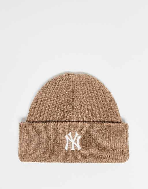 47 Brand NY Yankees ribbed cuff knit beanie in beige