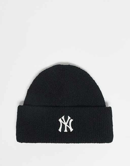 47 Brand NY Yankees ribbed cuff knit beanie in black