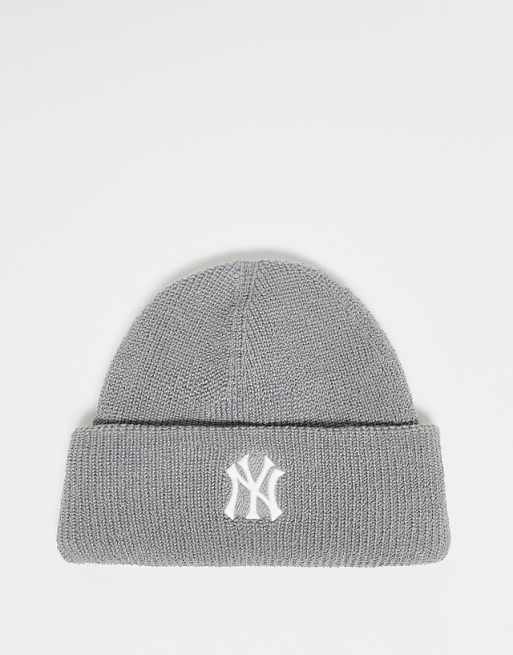 47 Brand NY Yankees ribbed cuff knit beanie in grey