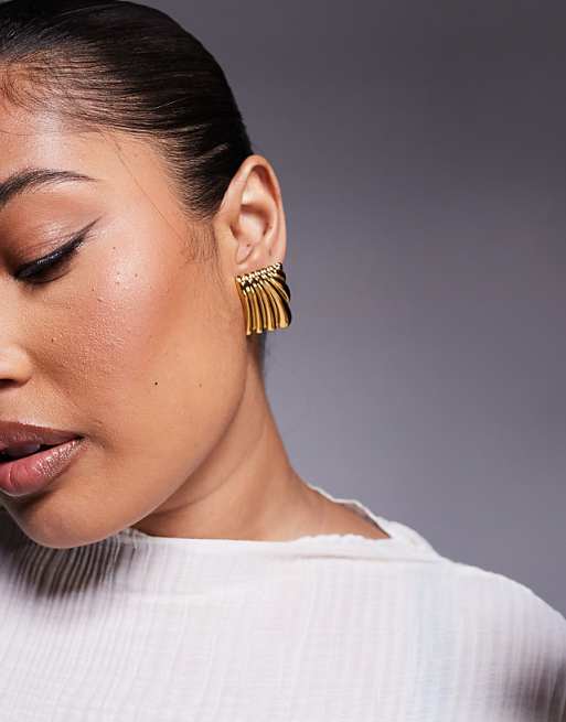 8 Other Reasons ridge vintage inspired earrings in gold