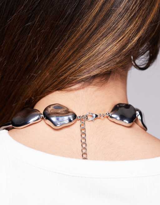 8 Other Reasons Statement Pebble Necklace In Silver