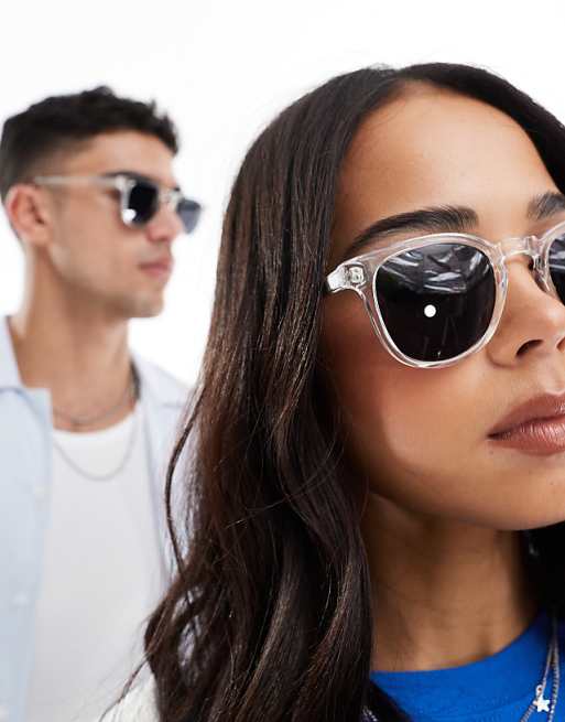 A.Kjaerbede Bate Classic Round Sunglasses In Crystal