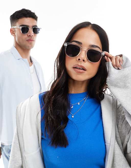 A.Kjaerbede Bate classic round sunglasses in crystal