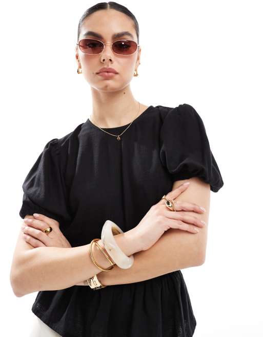A.Kjaerbede Jack Rectangle Metal Frame Sunglasses In Rosegold