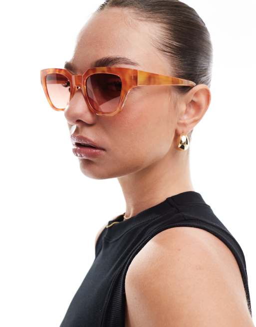 A.Kjaerbede Kaws Square Sunglasses In Burnt Amber