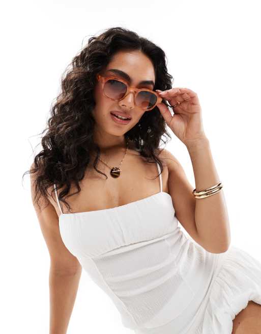 A.Kjaerbede Zan Square Sunglasses In Burnt Amber