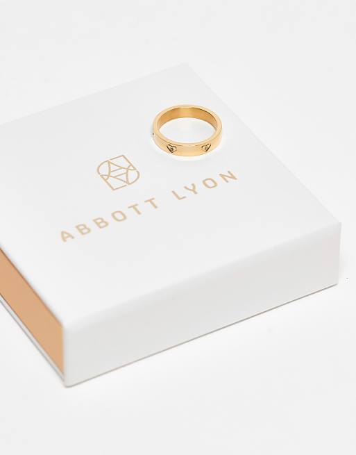 Abbott Lyon Crystal Heart Ring In 18k Gold Plated Waterproof Stainless Steel