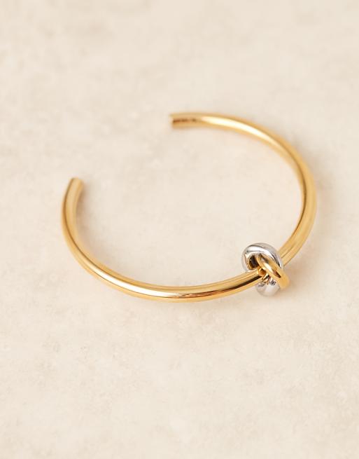 Abbott Lyon Knot Bangle Bracelet In Gold And Silver Plated