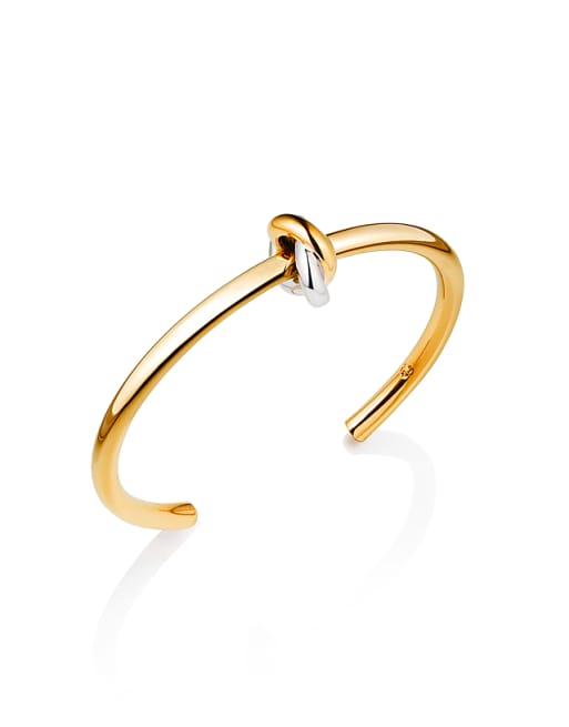 Abbott Lyon Knot Bangle Bracelet In Gold And Silver Plated