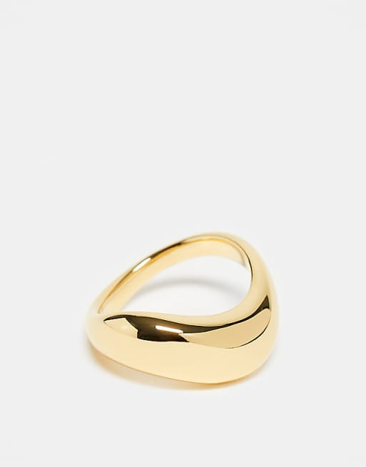 Abbott Lyon statement molten ring in 18k gold plated waterproof stainless steel