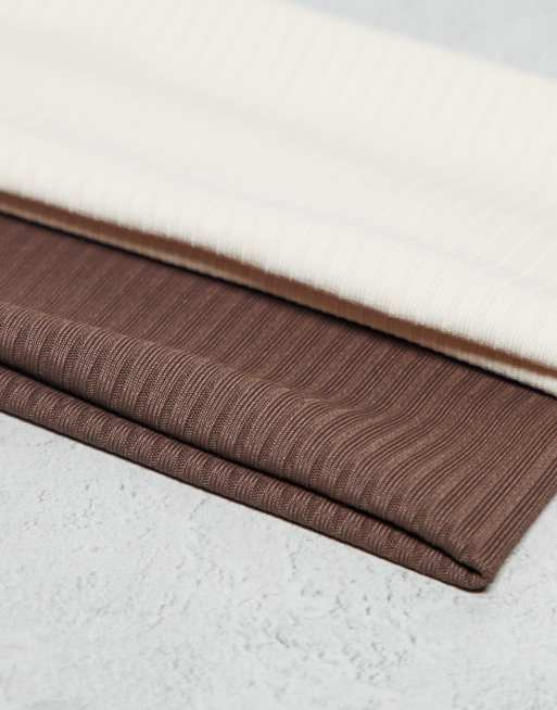 Accessorize 2 Pack Ribbed Hair Bands In Neutral