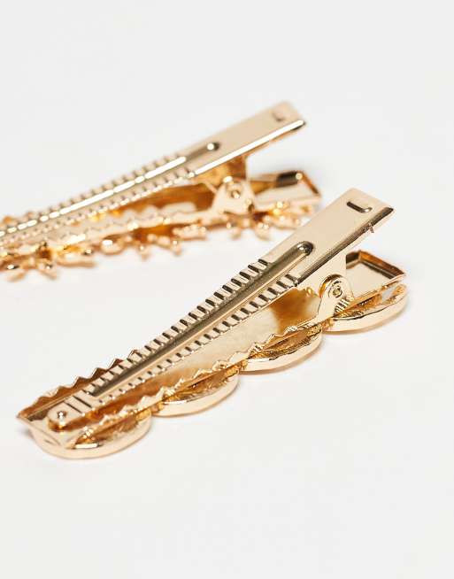 Accessorize 2 Pack Soleil Hair Clips In Gold