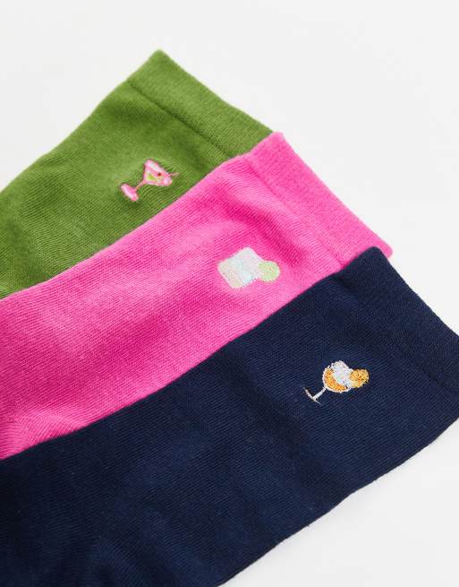 Accessorize 3 Pack Cocktail Socks In Multi
