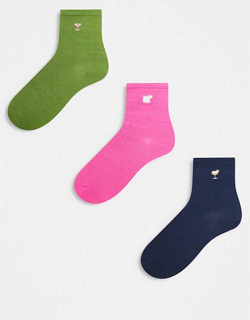 Accessorize 3 pack cocktail socks in multi