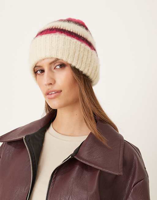 Accessorize brushed stripe beanie in multi