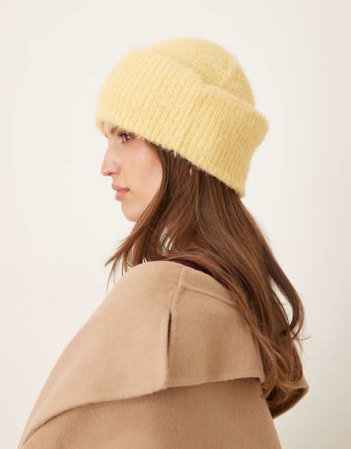 Accessorize Butter Yellow Fluffy Beanie In Yellow