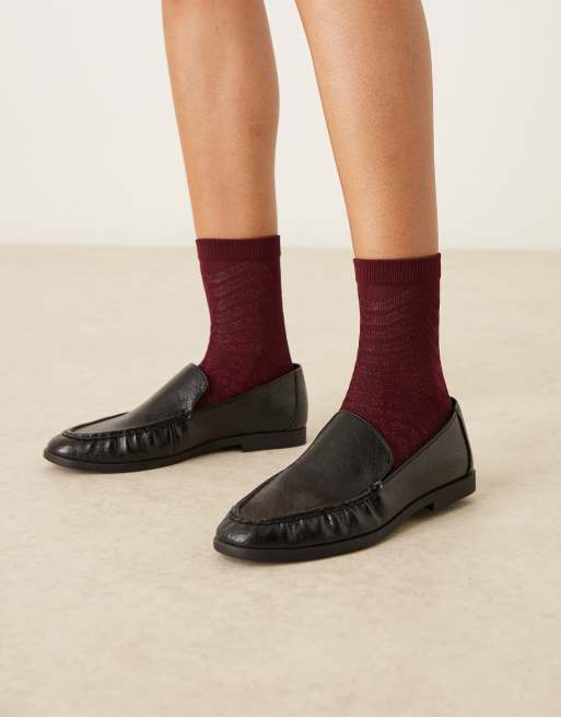 Accessorize Chevron Socks In Burgundy