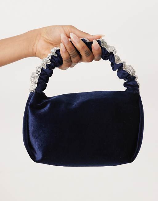 Accessorize diamante strap handheld bag in navy