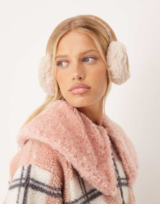 Accessorize Faux Fur Suedette Earmuff In Light Brown